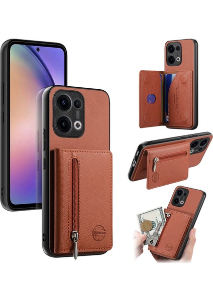 Oppo RENO13 Pro 5g Uyumlu Cüzdanlı Telefon Kılıfı – Pu Deri, Fermuarlı Kart Bölmeli, Manyetik Kapatma, Darbe ve Düşme Koruması (Yurt Dışından)