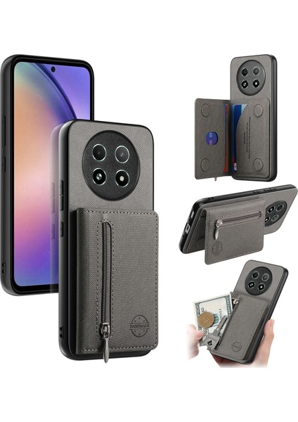Realme 13 5g Uyumlu Cüzdanlı Telefon Kılıfı – Pu Deri, Fermuarlı Kart Bölmeli, Manyetik Kapatma, Darbe ve Düşme Koruması (Yurt Dışından)
