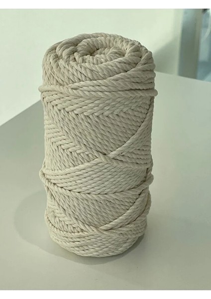 250 Gram 3büküm 3mm Ekru Makrome Ipi