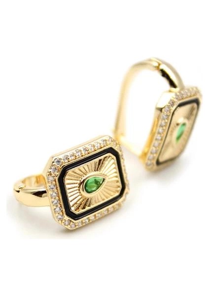 Damla Taşlı Küpe - Yeşil fiyatları