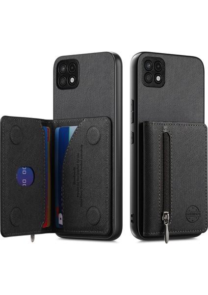 Samsung Galaxy A22 5g Uyumlu Cüzdanlı Telefon Kılıfı – Pu Deri, Fermuarlı Kart Bölmeli, Manyetik Kapatma, Darbe ve Düşme Koruması (Yurt Dışından) fiyatları