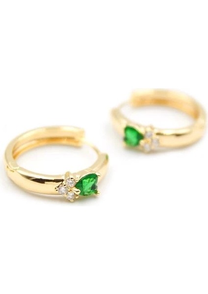 Kalp Halka Küpe - Yeşil fiyatları