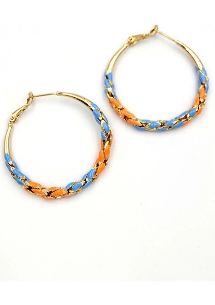 Mineli Halka Küpe - Turuncu fiyatları