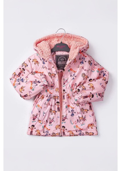 Minigimin Cicileri Karışık Lion Karakter Baskılı Kız Çocuk Içi Welsoft mevsimlik mont - Pembe
