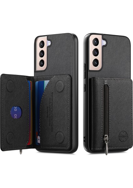 Samsung Galaxy S21 Uyumlu Cüzdanlı Telefon Kılıfı – Pu Deri, Fermuarlı Kart Bölmeli, Manyetik Kapatma, Darbe ve Düşme Koruması (Yurt Dışından) fiyatları