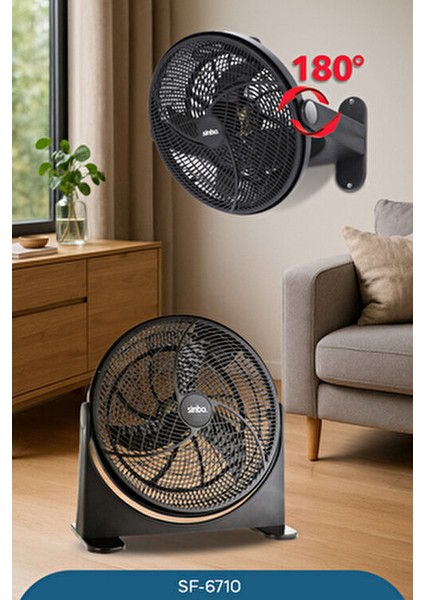 SF-6710 Yer Tipi Vantilatör 75W 3 Hızlı Ayarlanabilir Dikey Salınım Özelliği fırsatları