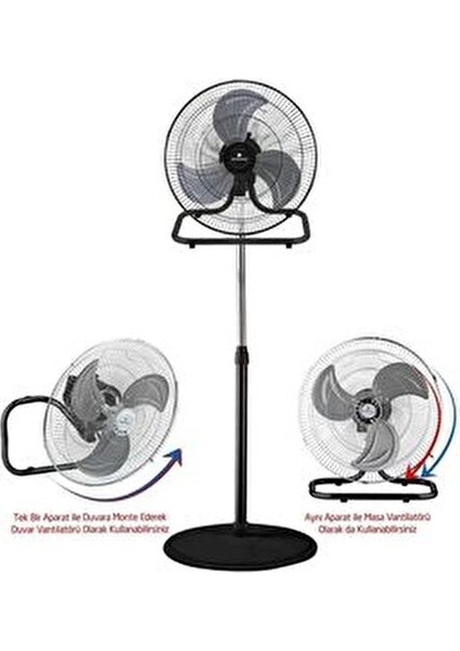 RBS20 Premium Pro Ayaklı Vantilatör 130 W Güçlü Metal Yapı Uzun Süreli Kullanım için fiyatları