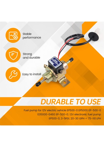 12V Elektrikli Araç EP500-0 EP5000 EP-500-0 035000-0460 EP-500-0 Için Yakıt Pompası (Yurt Dışından) indirimleri