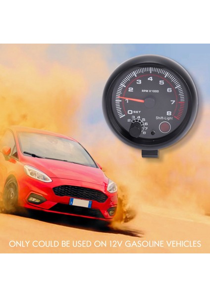 Otomatik Benzinli Otomobil Için Kırmızı Vites Işığı ile Evrensel 3.75 Inç 12V LED Arkadan Aydınlatmalı Takometre Göstergesi, 0-8000 Rpm (Yurt Dışından) fırsatları