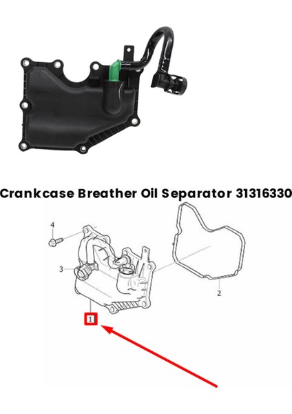 Volvo XC60 V60 S80 V70 S60 10-2015 Yağ Ayırıcı Tüp Kapak Egzoz Valfı (Yurt Dışından) fiyatları