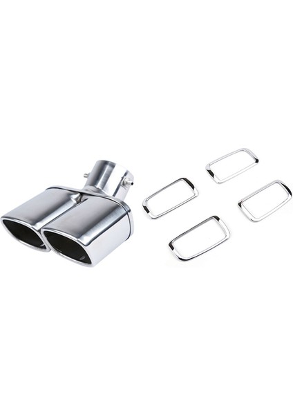 Krom Iç Kapı Kolu Yakalama Kapak Kasesi Fincan Trim Dekorasyon Arabası ile Araba Çift Tüp Susturucular Egzoz Borusu (Yurt Dışından)