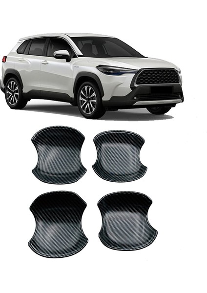 2020 2021 Için Toyota Corolla Çapraz Kapı Kolu Kase Çıkartma Kapağı Karbon Fiber Desen Abs Otomobil Aksesuarları (Yurt Dışından) fiyatları