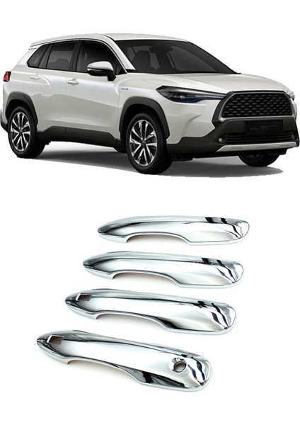 4pcs Abs Krom Kapı Kolu Kapak Koruyucu Kapak Toyota Corolla Cross 2020 2020 2021 Otomobil Styling Accssories (Yurt Dışından) fırsatları