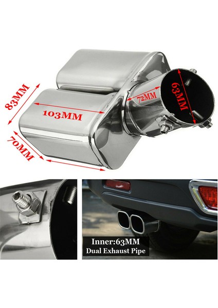Krom Iç Kapı Kolu Yakalama Kapak Kasesi Fincan Trim Dekorasyon Arabası ile Araba Çift Tüp Susturucular Egzoz Borusu (Yurt Dışından) modelleri
