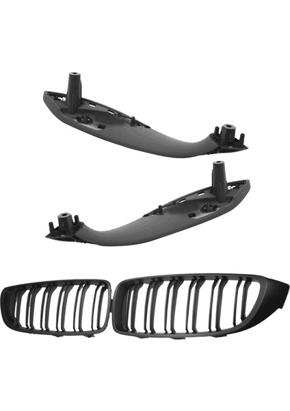 2 Çift Araba Aksesuarları: 1 Çift Siyah Ön Sol/sağ Araba Iç Kapı Kolu ve 1 Çift Ön Kaput Böbrek Izgarası (Yurt Dışından)