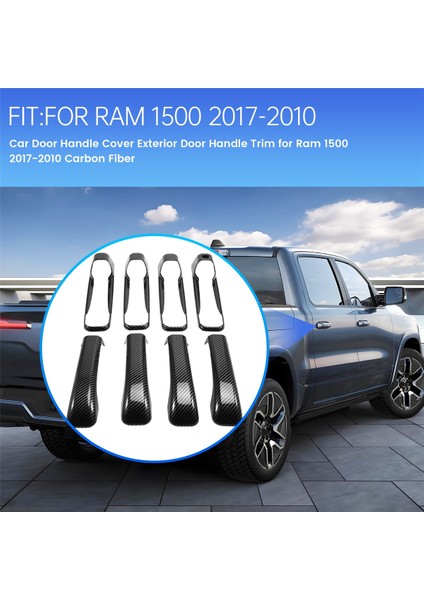 Araba Kapı Kolu Kapak Dodge Ram Için Dış Kapı Kolu Kaplama 1500 2017-2010 Karbon Fiber (Yurt Dışından) fırsatları