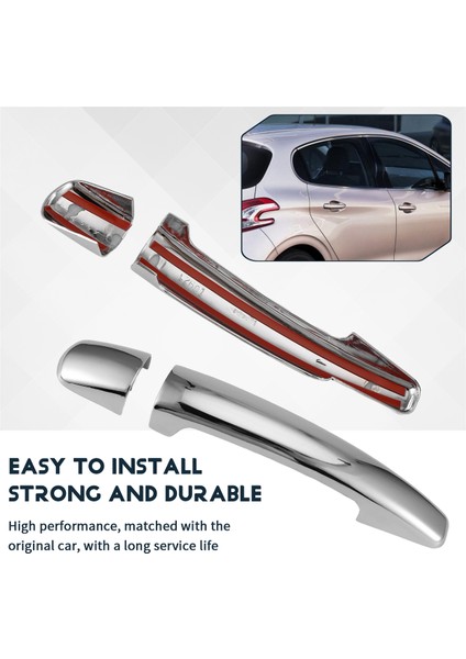 Peugeot 208 2012-2018 Için Luxuriou Chrome Dış Kapı Kolu Kapak Araç Aksesuarları Çıkartmaları Trim Seti (Yurt Dışından) indirimleri