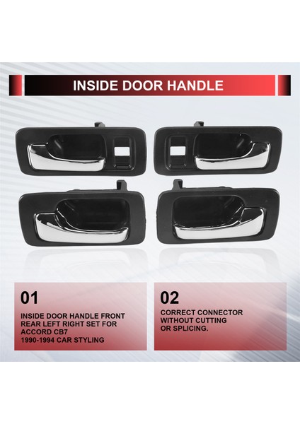 Iç Kapı Kolu Ön Arka Sol Sağ Set Honda Accord Cb7 1990-1994 Araba Stil (Yurt Dışından) fırsatları