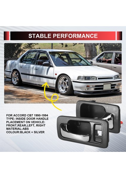 Iç Kapı Kolu Ön Arka Sol Sağ Set Honda Accord Cb7 1990-1994 Araba Stil (Yurt Dışından) indirimleri
