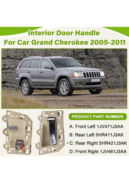 Jeep Grand Cherokee 2005-2011 Için Iç Kapı Kolu Içi Arka Sağda 5HR421J3AK (Yurt Dışından) indirimleri