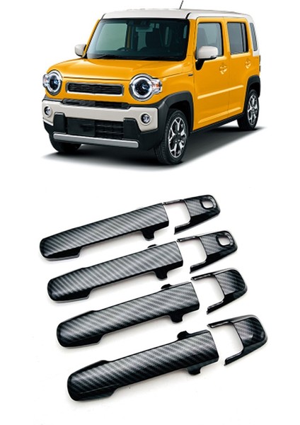 Suzuki Hustler Için MR52S/MR92S 2020-2022 Araç Karbon Fiber Kapı Kapağı Kapak Trim Dekoratör Sticker Dış Aksesuarlar (Yurt Dışından) indirimleri