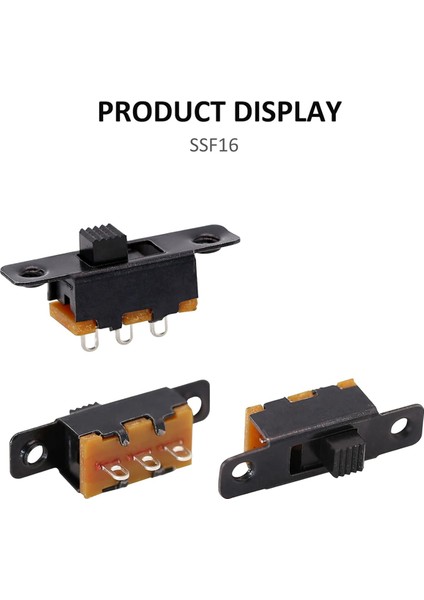 Slayt Anahtarı Panel Montajı 3 Lehim Pabucu Açma/kapalı 2 Konum 50PCS (Yurt Dışından) modelleri