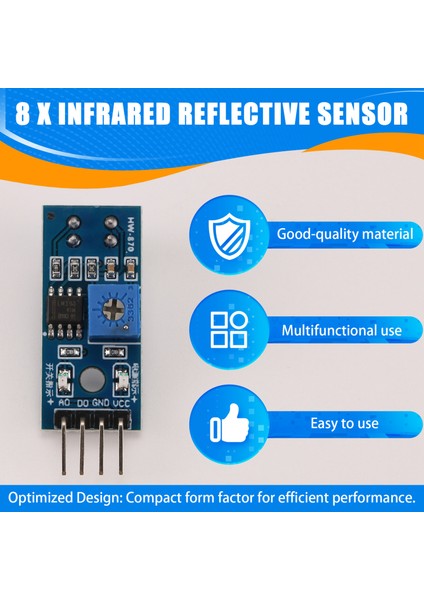 8pcs TCRT5000 Kızılötesi Yansıtıcı Sensör Ir Fotoelektrik Anahtar Bariyer Hat Track Modülü Arduino Akıllı Araba Robotu (Yurt Dışından) fırsatları