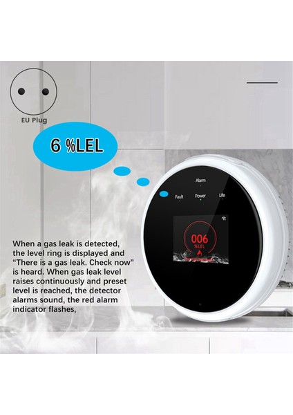 Wifi Doğal Gaz Sensörü Yanıcı Ev Akıllı Gaz Alarm Dedektörü Sızıntı Sensörü Wifi Sıcaklık Dedektörleri Ab Fişi (Yurt Dışından) fiyatları