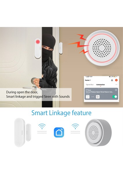 Tuya Wıfı Smart USB Sirene Alarm Sensörü Ses ve Işık Alarmı Sıcaklığı ve Nem Sensörü Alexa Için 1 Arada 3 (Yurt Dışından)