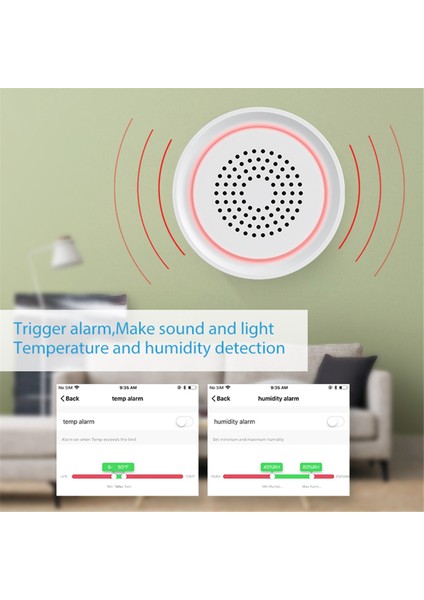 Tuya Wıfı Smart USB Sirene Alarm Sensörü Ses ve Işık Alarmı Sıcaklığı ve Nem Sensörü Alexa Için 1 Arada 3 (Yurt Dışından) fırsatları