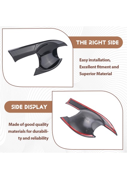 Honda Hrv Hrv Hr-V Vezel 2021 2022 Karbon Fiber Ön Kapı Tutucu Kase Kapak Trim Ekleme Kalıp Garnitörü (Yurt Dışından) indirimleri