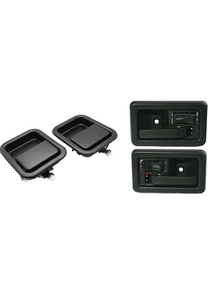 Metal Ön Dış Kapı Kolu Iç Kapı Kolları ile Ayarlanmış Iç Çifti Sol ve Sağ 55176477AB 55176476AB (Yurt Dışından)