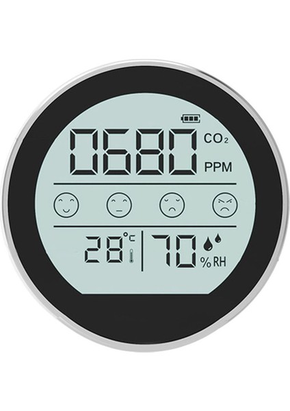Hava Kalitesi Monitörü Co2 Metre Karbon Dioksit Dedektörü Ev Ofis Araç Gümüş Için Sıcaklık Nem Algılama (Yurt Dışından)
