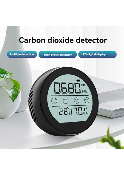Hava Kalitesi Monitörü Co2 Metre Karbon Dioksit Dedektörü Ev Ofis Arabası Için Sıcaklık Nem Algılama Siyah (Yurt Dışından) indirimleri