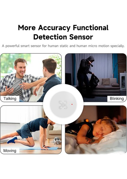 Tuya Wifi Insan Varlık Sensörü Hareket Sensörü 24G Radar Algılama Akıllı Ev Uzaktan Kumanda Güvenliği Koruma (Yurt Dışından)