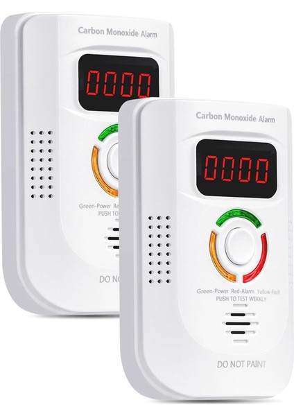 Karbon Monoksit Dedektörü Alarm Fotoelektrik Sensör LCD Plug-In Co Zehirleme Alarm Sesi + Flash Uyarı (2pcs) Ab Fişi (Yurt Dışından) fiyatları