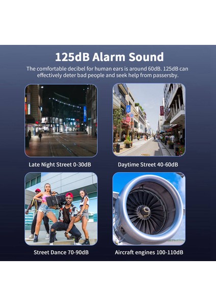 3x Kişisel Alarm Kendinden Savunma Alarmı 125DB Kişisel Savunma Çocuklar Için Siren Güvenlik Taşınabilir Alarm Anahtarlığı (Yurt Dışından) modelleri