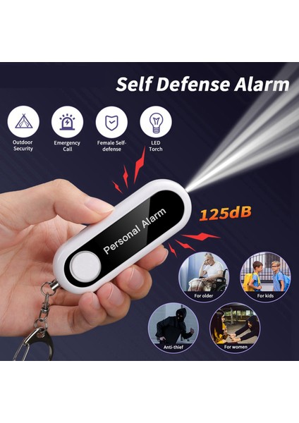 3x Kişisel Alarm Kendinden Savunma Alarmı 125DB Kişisel Savunma Çocuklar Için Siren Güvenlik Taşınabilir Alarm Anahtarlığı (Yurt Dışından) indirimleri