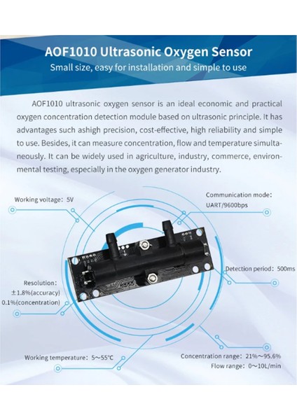 Asaır AOF1000 Ultrasonik Oksijen Konsantrasyon Akış Sensörü (B) (Yurt Dışından) modelleri