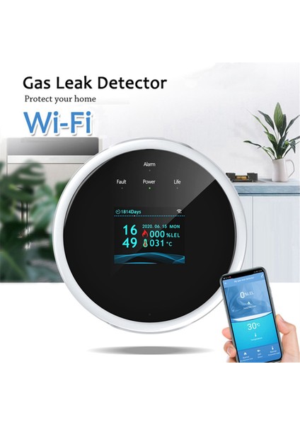 Wifi Doğal Gaz Sensörü Yanıcı Ev Akıllı Gaz Alarm Dedektörü Sızıntı Sensörü Wifi Sıcaklık Dedektörleri Abd Fiş (Yurt Dışından) modelleri
