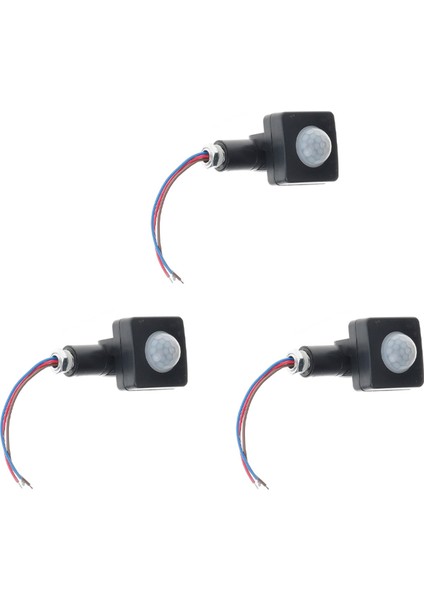 3x AC85-265V IP65 Hareket Sensörü Ayarlanabilir Pır Anahtarı Ultrathin LED Işık Pır Dış Mekan Hareket Sensörü Dedektörü, 10MM Siyah (Yurt Dışından)