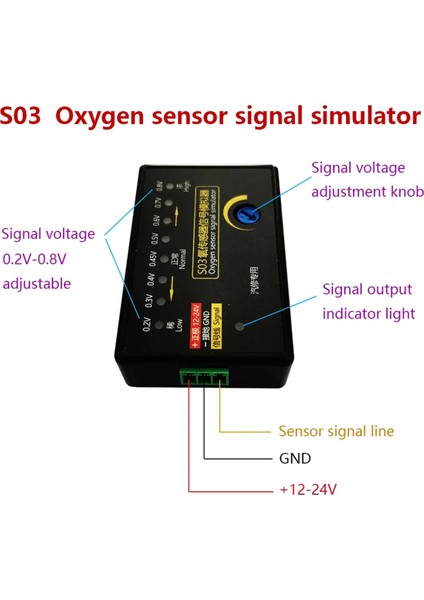 Yeni S03 Oksijen Sensörü Mini Tipi Otomobil Oksijen Sensörü Sinyal Simülatörü, Dört Telli Oksijen Sensör Sinyalini Simüle Et (Yurt Dışından) modelleri