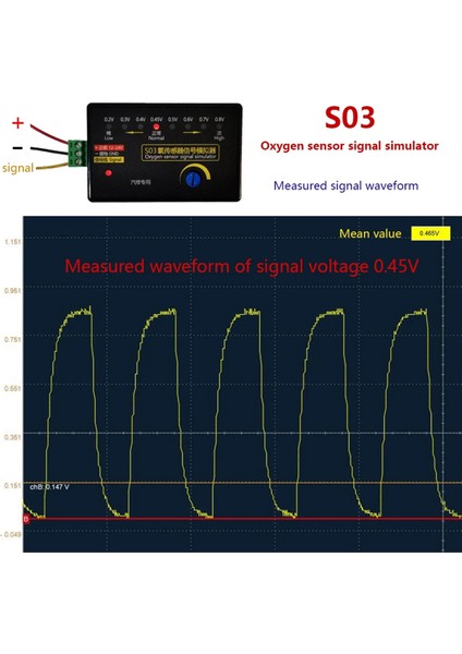 Yeni S03 Oksijen Sensörü Mini Tipi Otomobil Oksijen Sensörü Sinyal Simülatörü, Dört Telli Oksijen Sensör Sinyalini Simüle Et (Yurt Dışından) indirimleri