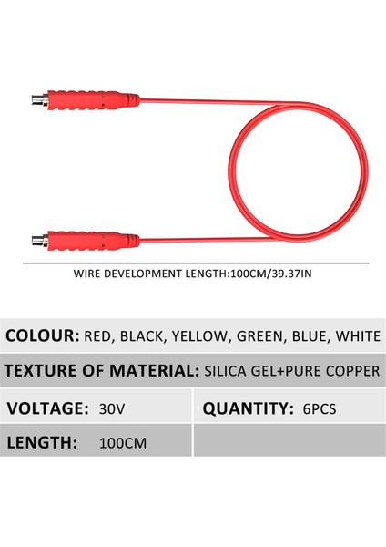 6pcs Manyetik Testi Silikon Esnek Jumper Test Teli Yumuşak Sensörler Anahtarlar Test Kurşununu Test Için 30V AC/5A 20AWG (Yurt Dışından) fiyatları