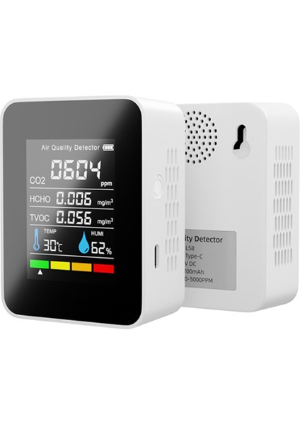 2x 5 In1 Co2 Metre Dijital Sıcaklık Nem Test Cihazı Karbon Dioksit Dedektörü Hava Kalitesi Monitörü Tvoc Hcho Analizör-B (Yurt Dışından) fiyatları