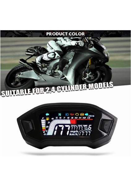 Motosiklet LCD Dijital Kilometre Sometre LED Speedometre 2, 4 Silindirli Model Için (Yurt Dışından) fırsatları