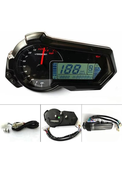 Evrensel 1200RPM Motosiklet Yolculuğu Takometre Utv LCD 2,4 Silindir Için Dijital Hızölçer Göstergesi N1-6 (Yurt Dışından) fiyatları