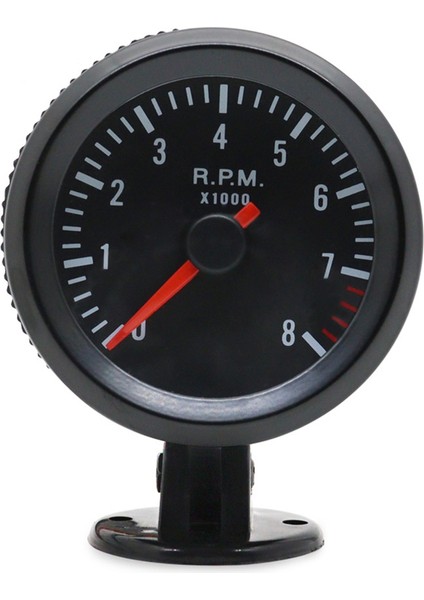 2inch 52MM Araba Metre Takometre Rpm Göstergesi 0-8000RPM 1-8 Silindirler Için Analog Siyah Kasa Benzinli Araba (Yurt Dışından)