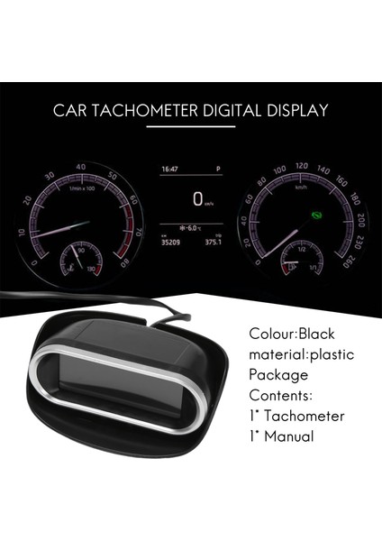 Araba Universal 50-9999RPM Takometre LCD Dijital Ekran Motor Takometre Tekne Kamyonu LCD Ekran Rpm Metre (Yurt Dışından) fırsatları