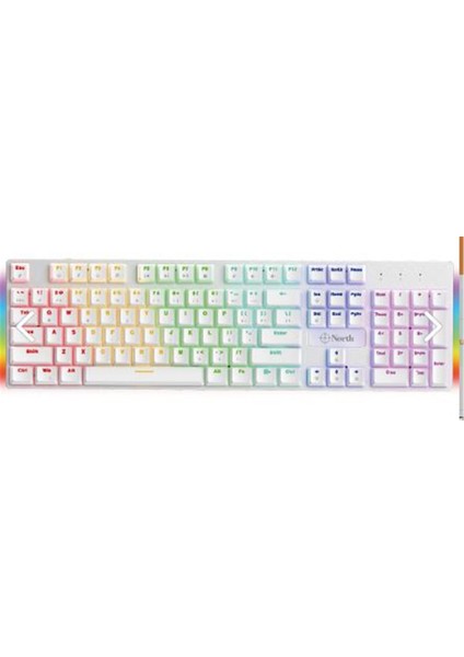 Shield White Red Switch Türkçe Q Rgb Full Metal Panel Mekanik Beyaz Gaming Klavye fırsatları